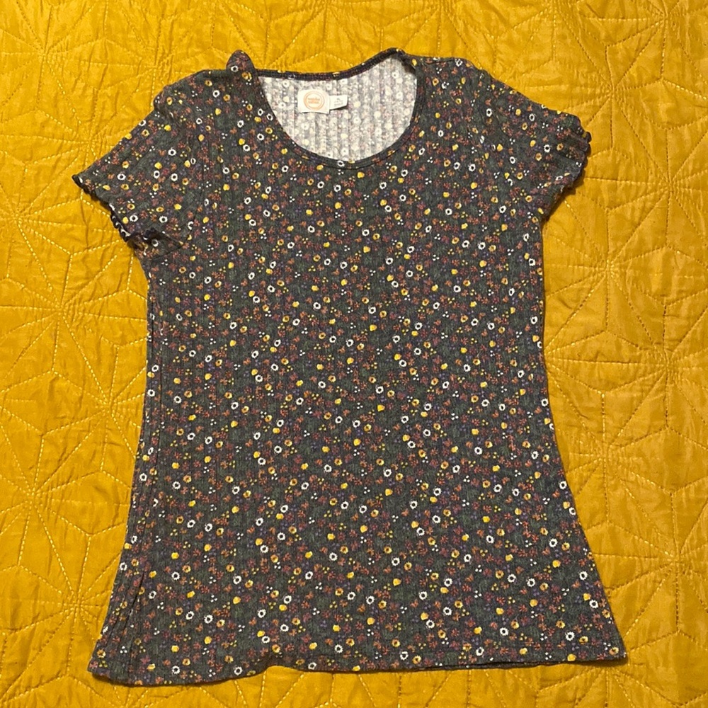 Dark Gray floral top
